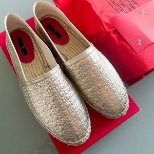 Authentic Carolina Herrera Gold Espadrilles